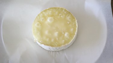 hot and bubbly wheel of brie