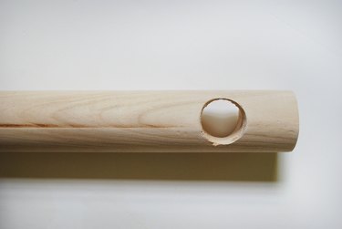 Drill holes in dowels