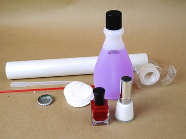 All the supplies needed for the three nail techniques.