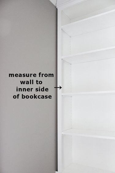 bookcase against wall