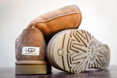 A pair of brown UGG boots