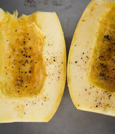 Spaghetti squash with salt and pepper