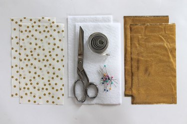 Materials needed to make a sunglass case.