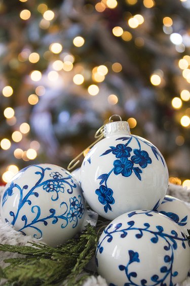 Chinoiserie Ornaments with tree in background