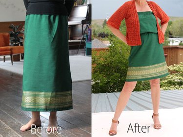 before and after of skirt and dress