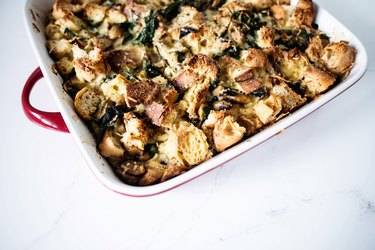 Home-made Overnight Strata is the ultimate homely family meal.