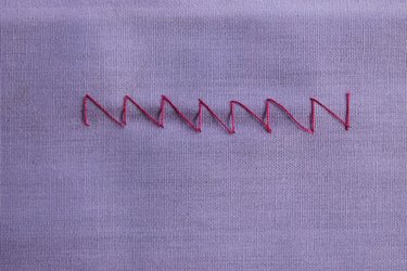 Hand stitched zig zag stitch