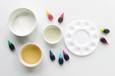 Supplies for making watercolor paints that are safe for kids
