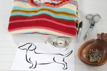 How to turn an old sweater into an adorable dog sweater.