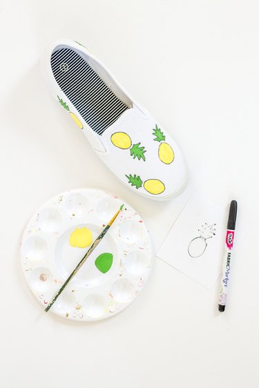 paint fruit shoes pineapple