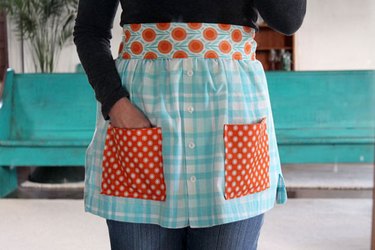DIY apron made with old shirts