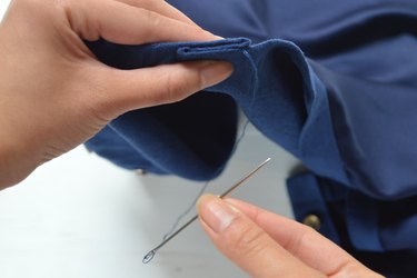 Sew the pleat together