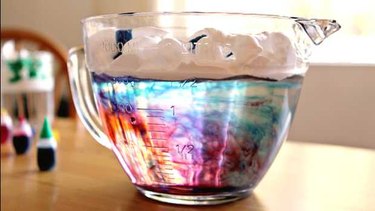 Rainbow cloud in large measuring cup