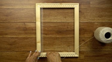 Warping DIY simple frame loom.