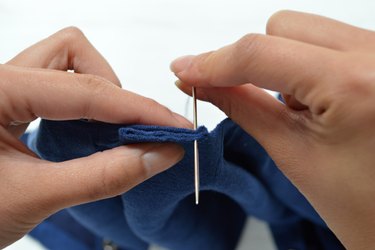 Sew the pleat together