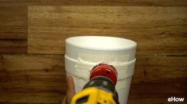 Cutting styrofoam container for DIY Mini USB Desktop Air Conditioner