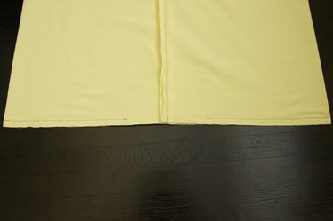 The sewn edge with a gap in the middle.