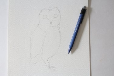 Pencil drawing of owl