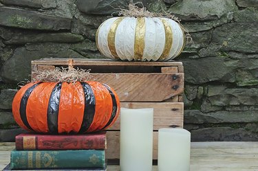 Skip the messy pumpkin carving and try these easy dryer vent pumpkins instead.