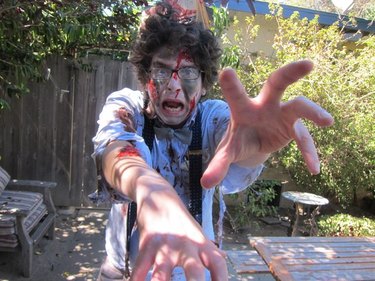 Funny zombie nerd adult costume