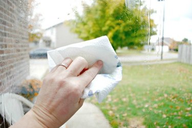 Use a paper towel to wipe away dirt and smudges.