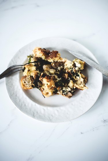 This overnight Mushroom and Spinach Strata is comforting, home-ly and so easy to prepare.