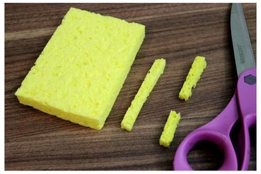 Cut a small piece of sponge