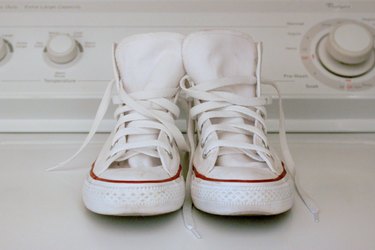 White converse washing on sale machine