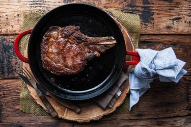 Steak in a cast iron pan