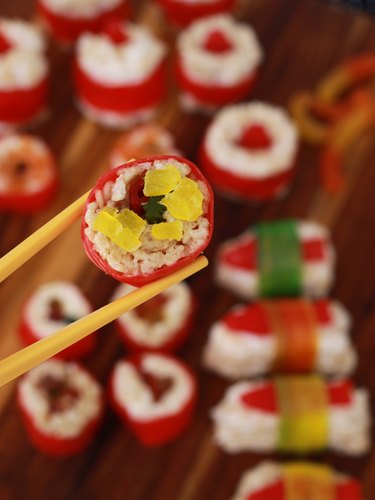 Candy sushi with roe