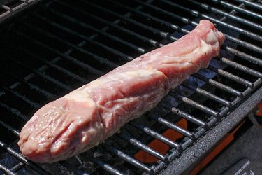 pork tenderloin on a grill