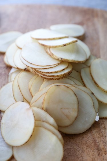 Pile of potato slices