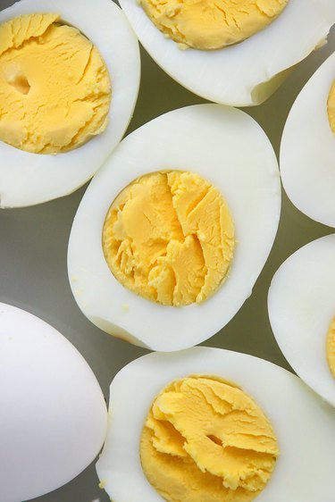 Peel eggs and serve.