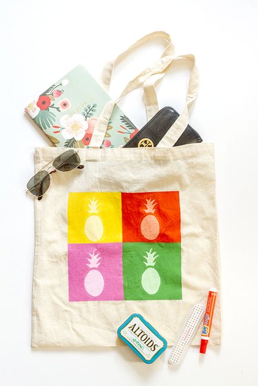 painted pineapple tote