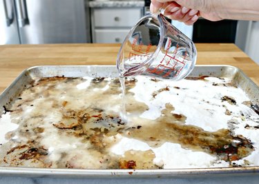 how to get burned food off baking pans naturally