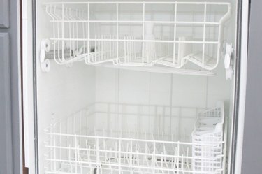 Inside of dishwasher