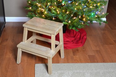 Use a step stool to hang beads