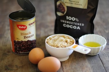 Ingredients for black bean brownies.