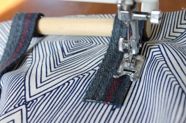 sew handles to outer fabric