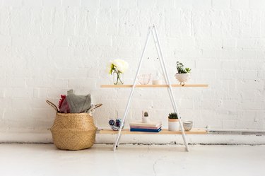 DIY Standing Copper Pipe and Pine Shelf