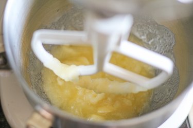 Creamed butter and sugar in a mixer