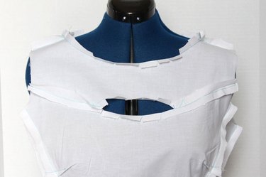 muslin garment on a fabric bust