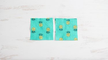Two fabric squares cut out