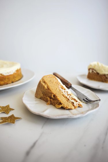 Be careful when slicing! The inside of the Pumpkin Pie Magic Cake will be very soft, much like custard.
