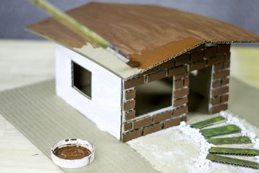 cardboard model house