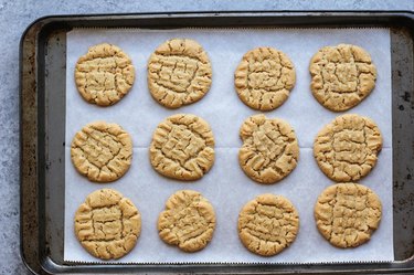 Tray of peanut butter cookies