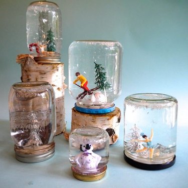 DIY mason jar snow globes