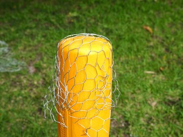 Wire molded over the end of the bat.