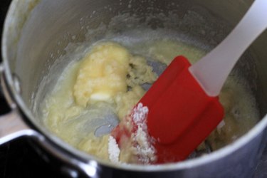 Flour and butter in pan