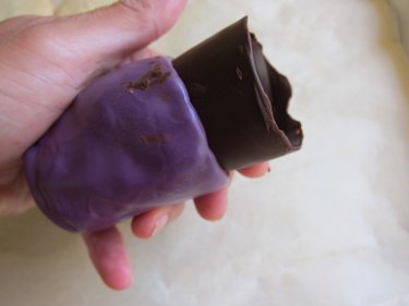 Push chocolate out of mold